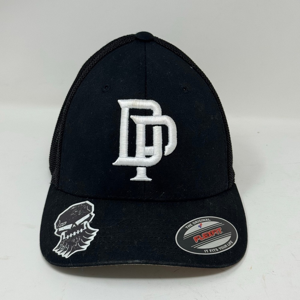 Black Mesh‎ Flexfit DP Logo Trucker Hat Skull Sticker